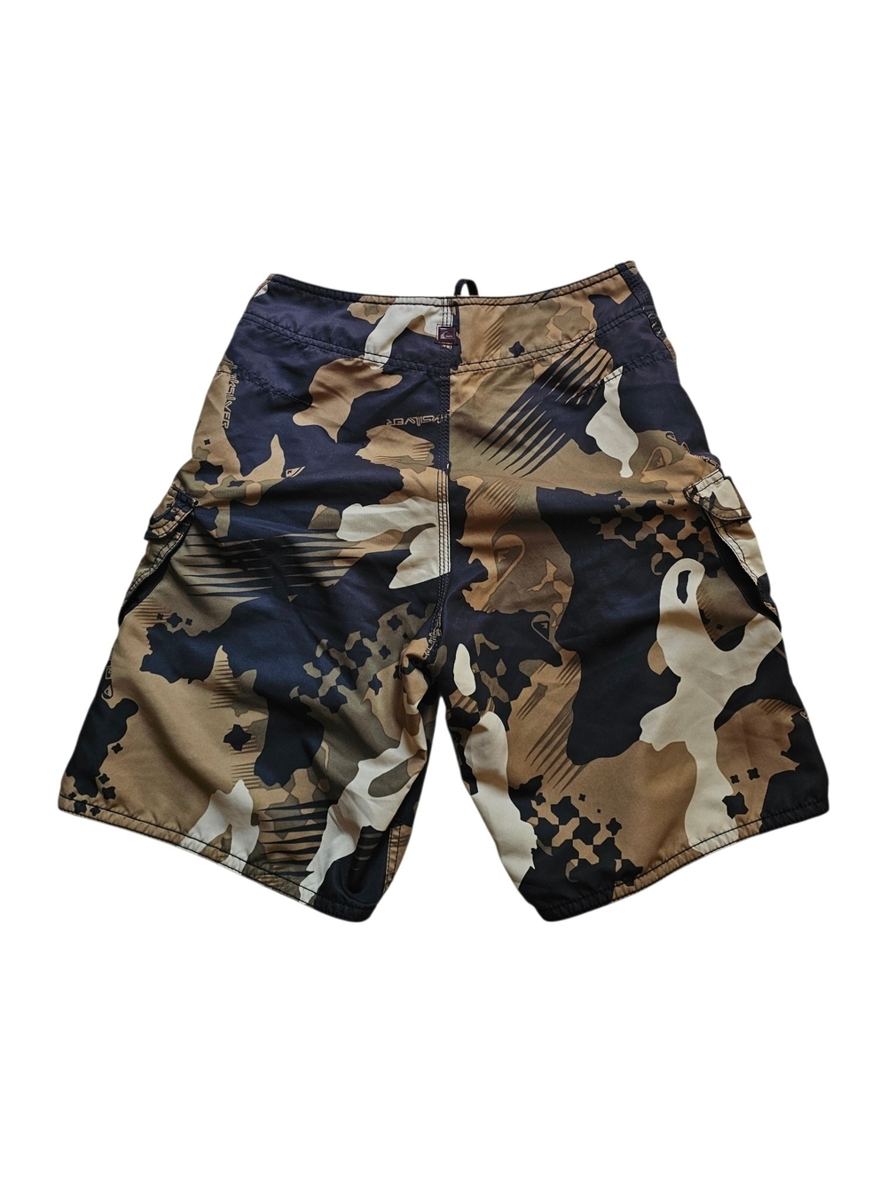 Vintage Quiksilver Men's Camo Cargo Board Shorts - Brown/Black - Picture 2 of 12